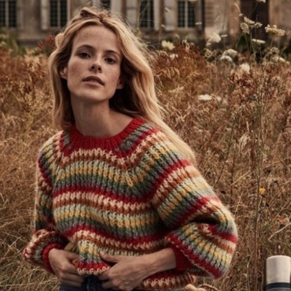 NWT Doen Field Sweater in Rainbow Knit - Picture 1 of 9